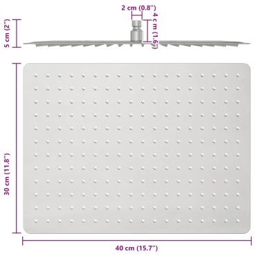 vidaXL Κεφαλή Nτους Βροχή Ορθογώνια 40x30 εκ. Ανοξείδωτο Ατσάλι 304