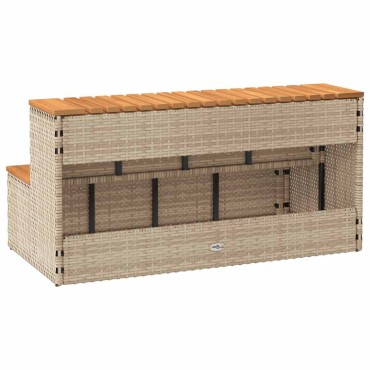vidaXL Βήμα υδρομασάζ Μπεζ 100x50x50,5 εκ. Συνθετικό Ρατάν/Ακακίας