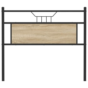 vidaXL Κεφαλάρι Sonoma Δρυς Επεξεργασμένο Ξύλο/Ατσάλι 105,5x3x91,5cm 1 τεμ.