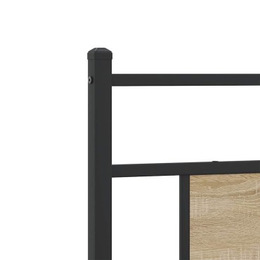 vidaXL Κεφαλάρι Sonoma Δρυς Επεξεργασμένο Ξύλο/Ατσάλι 105,5x3x91,5cm 1 τεμ.