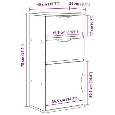 vidaXL Συρταριέρα με Συρτάρια ODDA 40x24x79cm από Μασίφ Ξύλο Πεύκου 1 τεμ.