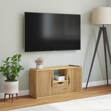 vidaXL Έπιπλο Τηλεόρασης με Συρτάρι ODDA 79x24x40cm Μασίφ Ξύλο Πεύκου