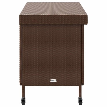 vidaXL Κουτί Αποθήκευσης Κήπου με Ρόδες 110x55x73cm Συνθετικό Ρατάν 1 τεμ.