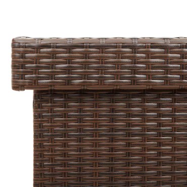 vidaXL Κουτί Αποθήκευσης Κήπου με Ρόδες 110x55x73cm Συνθετικό Ρατάν 1 τεμ.