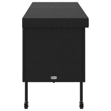 vidaXL Κουτί Αποθήκευσης Κήπου με Ρόδες 160x55x75cm Συνθετικό Ρατάν 1 τεμ.
