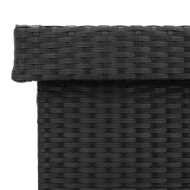 vidaXL Κουτί Αποθήκευσης Κήπου με Ρόδες 160x55x75cm Συνθετικό Ρατάν 1 τεμ.