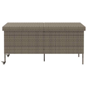 vidaXL Κουτί Αποθήκευσης Κήπου με Ρόδες 160x55x75cm Συνθετικό Ρατάν 1 τεμ.