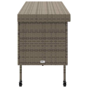 vidaXL Κουτί Αποθήκευσης Κήπου με Ρόδες 160x55x75cm Συνθετικό Ρατάν 1 τεμ.