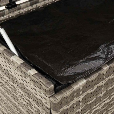 vidaXL Κουτί Αποθήκευσης Κήπου με Ρόδες 160x55x75cm Συνθετικό Ρατάν 1 τεμ.