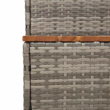 vidaXL Βήμα υδρομασάζ Γκρι 50x50x50,5εκ. Συνθετικό Ρατάν/Μασίφ Ακακίας