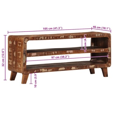 vidaXL Έπιπλο Τηλεόρασης 105x46x32cm από Μασίφ Ανακυκλωμένο Ξύλο 1 τεμ.