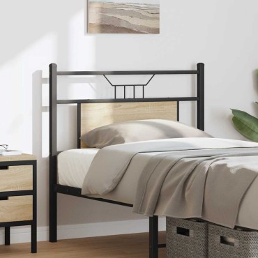 vidaXL Κεφαλάρι Sonoma Δρυς Επεξεργασμένο Ξύλο/Ατσάλι 80,5x3x91,5cm 1 τεμ.
