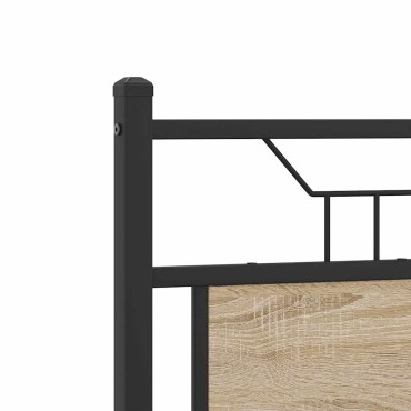 vidaXL Κεφαλάρι Sonoma Δρυς Επεξεργασμένο Ξύλο/Ατσάλι 142,5x3x91,5cm 1 τεμ.