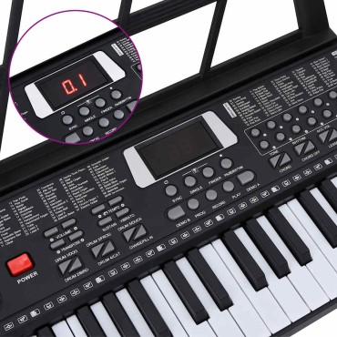 vidaXL 61 πλήκτρα Πιάνο Ηλεκτρικό πληκτρολόγιο με βάση μουσικής