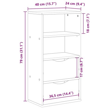 vidaXL Συρταριέρα με Συρτάρια ODDA 40x24x79cm από Μασίφ Ξύλο Πεύκου 1 τεμ.