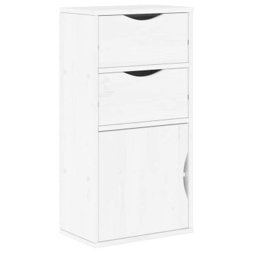 vidaXL Συρταριέρα με Συρτάρια ODDA Λευκό 40x24x79cm Μασίφ Ξύλο Πεύκου 1 τεμ.