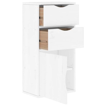 vidaXL Συρταριέρα με Συρτάρια ODDA Λευκό 40x24x79cm Μασίφ Ξύλο Πεύκου 1 τεμ.