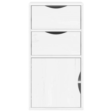 vidaXL Συρταριέρα με Συρτάρια ODDA Λευκό 40x24x79cm Μασίφ Ξύλο Πεύκου 1 τεμ.