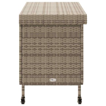 vidaXL Κουτί Αποθήκευσης Κήπου με Ρόδες 110x55x73cm Συνθετικό Ρατάν 1 τεμ.