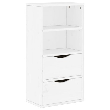 vidaXL Συρταριέρα με Συρτάρια ODDA Λευκό 40x24x79cm Μασίφ Ξύλο Πεύκου 1 τεμ.