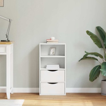 vidaXL Συρταριέρα με Συρτάρια ODDA Λευκό 40x24x79cm Μασίφ Ξύλο Πεύκου 1 τεμ.