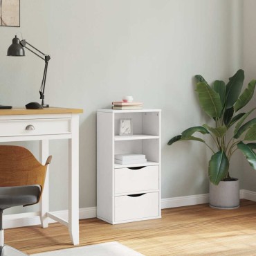 vidaXL Συρταριέρα με Συρτάρια ODDA Λευκό 40x24x79cm Μασίφ Ξύλο Πεύκου 1 τεμ.