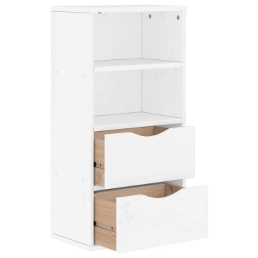 vidaXL Συρταριέρα με Συρτάρια ODDA Λευκό 40x24x79cm Μασίφ Ξύλο Πεύκου 1 τεμ.