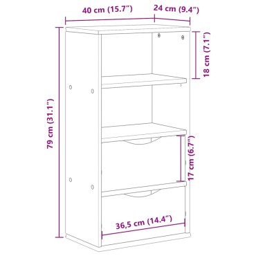 vidaXL Συρταριέρα με Συρτάρια ODDA Λευκό 40x24x79cm Μασίφ Ξύλο Πεύκου 1 τεμ.