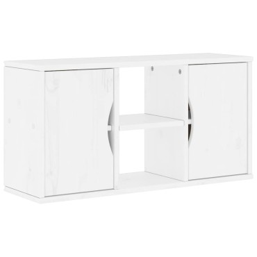 vidaXL Ντουλάπι τηλεόρασης ODDA Λευκό 79x24x40cm Μασίφ Ξύλο Πεύκου