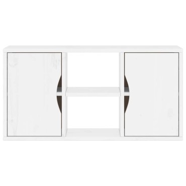 vidaXL Ντουλάπι τηλεόρασης ODDA Λευκό 79x24x40cm Μασίφ Ξύλο Πεύκου