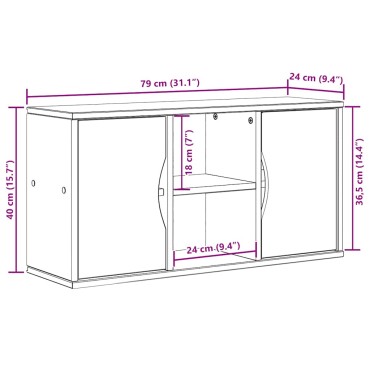 vidaXL Ντουλάπι τηλεόρασης ODDA Λευκό 79x24x40cm Μασίφ Ξύλο Πεύκου