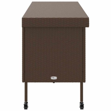 vidaXL Κουτί Αποθήκευσης Κήπου με Ρόδες 160x55x75cm Συνθετικό Ρατάν 1 τεμ.