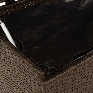 vidaXL Κουτί Αποθήκευσης Κήπου με Ρόδες 160x55x75cm Συνθετικό Ρατάν 1 τεμ.