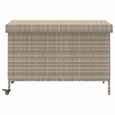 vidaXL Κουτί Αποθήκευσης Κήπου με Ρόδες 110x55x73cm Συνθετικό Ρατάν 1 τεμ.