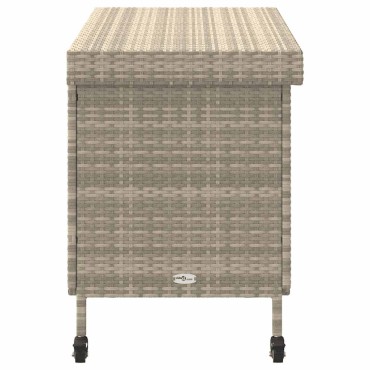 vidaXL Κουτί Αποθήκευσης Κήπου με Ρόδες 110x55x73cm Συνθετικό Ρατάν 1 τεμ.