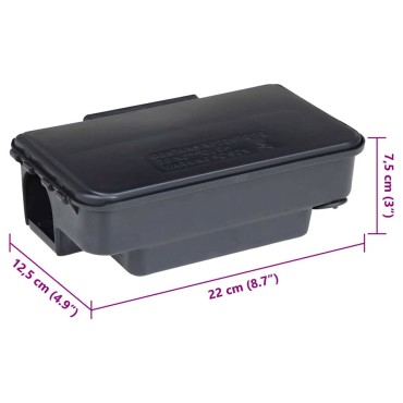 vidaXL Παγίδες ποντικιών 12 τεμάχια Μαύρο 22x12,5x7,5 εκ.