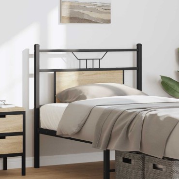 vidaXL Κεφαλάρι Sonoma Δρυς Επεξεργασμένο Ξύλο/Ατσάλι 85,5x3x91,5cm 1 τεμ.
