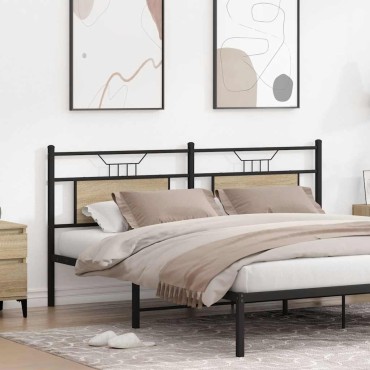vidaXL Κεφαλάρι Sonoma Δρυς Επεξεργασμένο Ξύλο/Ατσάλι 167x3x91,5cm 1 τεμ.