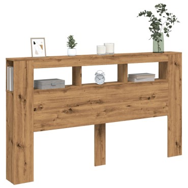 vidaXL LED κεφαλάρι Artisan Oak 180x18,5x103,5cm Κατασκευασμένο ξύλο