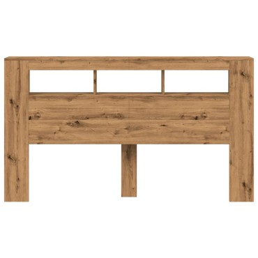 vidaXL LED κεφαλάρι Artisan Oak 180x18,5x103,5cm Κατασκευασμένο ξύλο