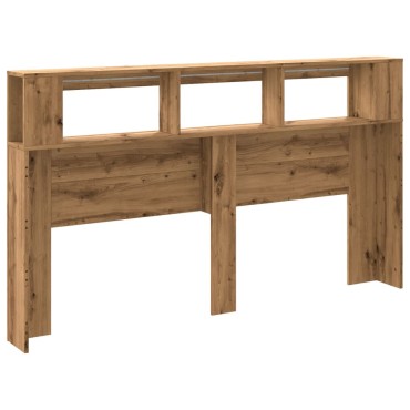 vidaXL LED κεφαλάρι Artisan Oak 180x18,5x103,5cm Κατασκευασμένο ξύλο