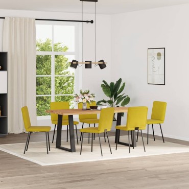 vidaXL Καρέκλες Τραπεζαρίας 6 τεμ. Κίτρινες Βελούδινες 45x54x83cm