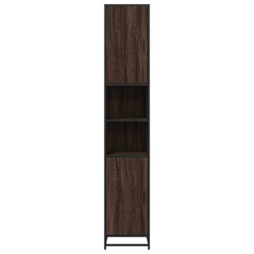 vidaXL Ντουλάπι μπάνιου καφέ δρυς 35x37,5x188,5cm Κατασκευασμένο ξύλο