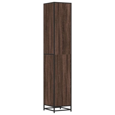 vidaXL Ντουλάπι μπάνιου καφέ δρυς 35x37,5x188,5cm Κατασκευασμένο ξύλο