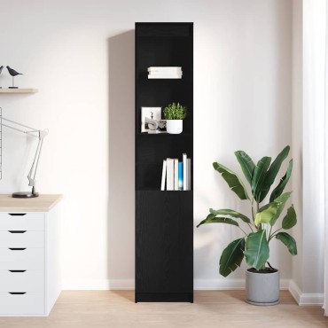 vidaXL Ντουλάπι Μαύρη δρυς 37,5x35x180cm από Επεξεργασμένο Ξύλο 1 τεμ.
