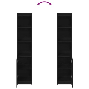 vidaXL Ντουλάπι Μαύρη δρυς 37,5x35x180cm από Επεξεργασμένο Ξύλο 1 τεμ.
