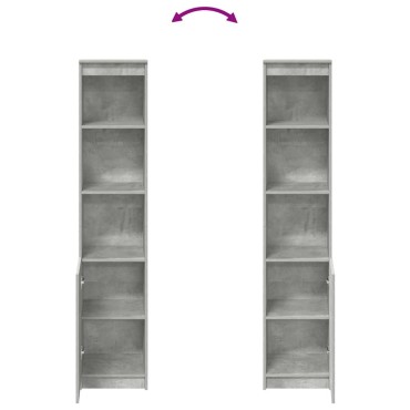 vidaXL Ντουλάπι Γκρι Σκυροδέματος 37,5x35x180cm Επεξεργασμένο Ξύλο 1 τεμ.