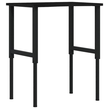 vidaXL πάγκος εργασίας σκούρο καφέ 80x60x(71,5-98) cm μασίφ ξύλο δρυς