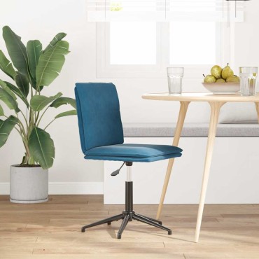 vidaXL Καρέκλα Τραπεζαρίας Μπλε Βελούδινη 44x50x(74-84) cm 1 τεμ.