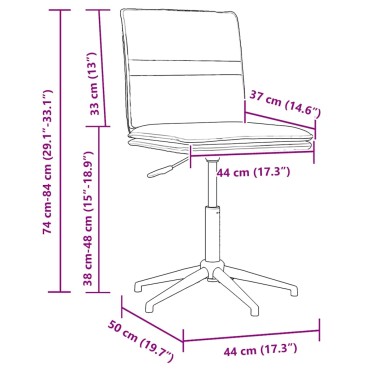 vidaXL Καρέκλα Τραπεζαρίας Μπλε Βελούδινη 44x50x(74-84) cm 1 τεμ.